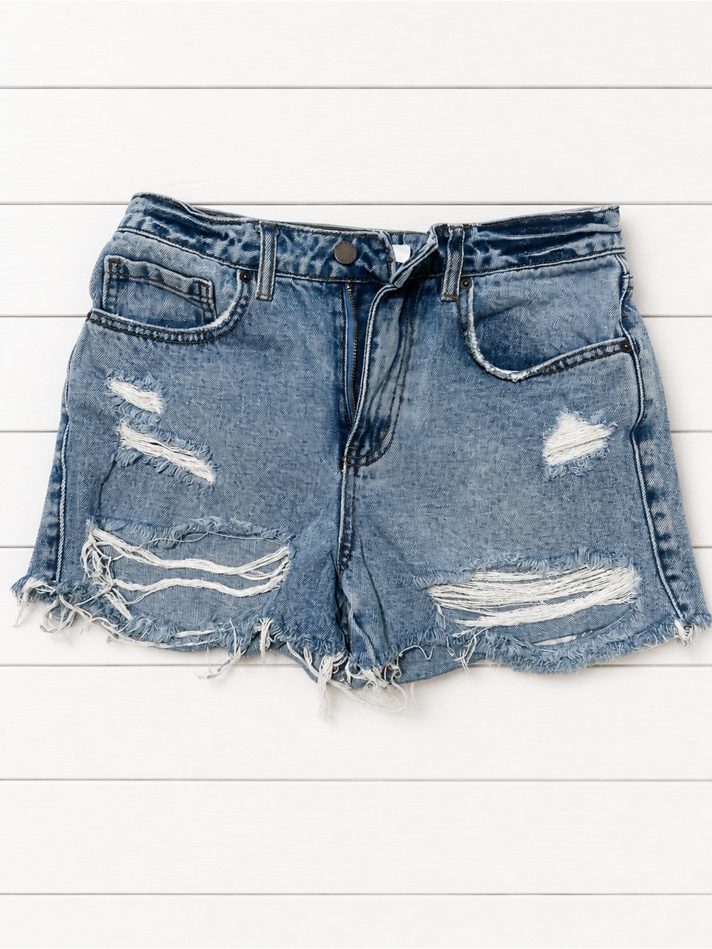 O'Neill Distressed Denim Cutoff Shorts in Blue